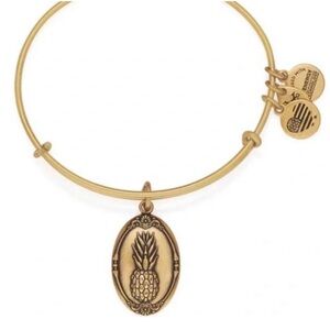 Alex and Ani Rafaelian Gold Pineapple Charm Bangle Bracelet